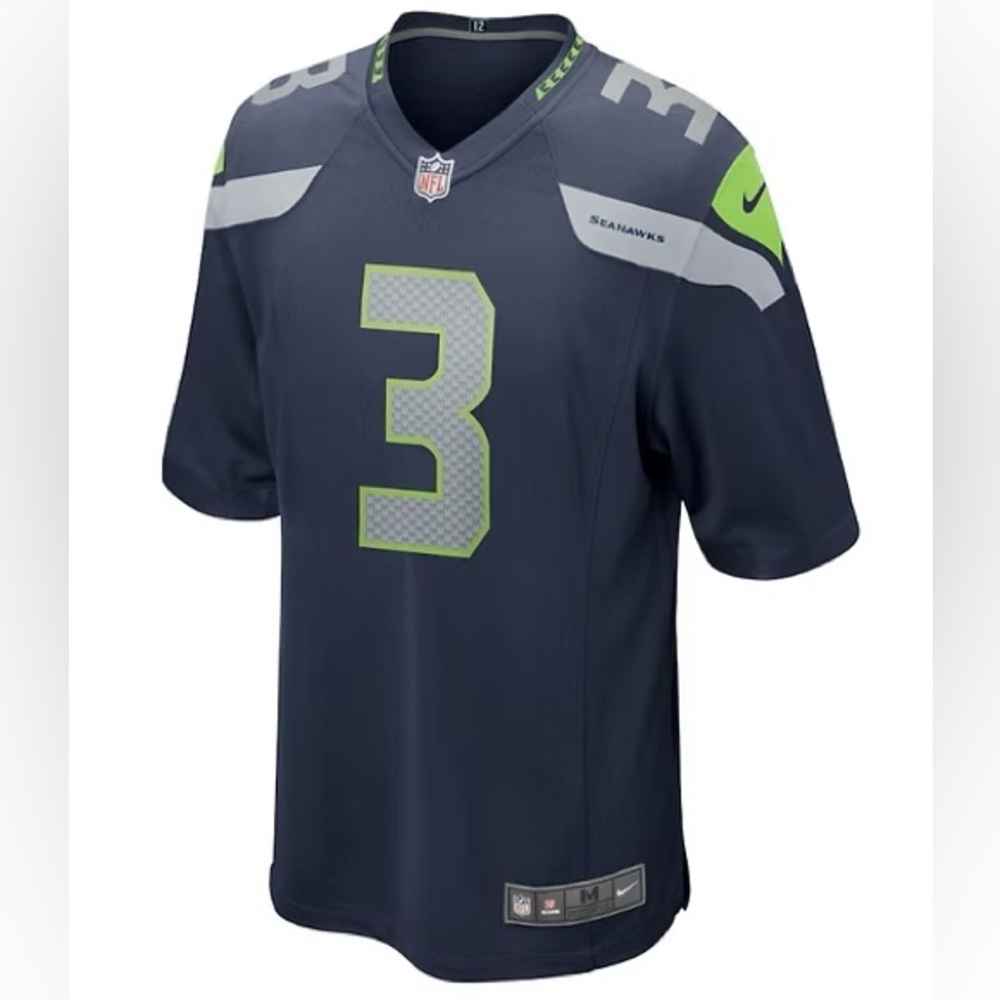 Men's Nike Russell Wilson College Navy Seattle Seahawks Team Game Jersey size XL